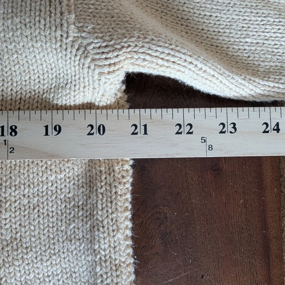 Vtg 90s Lizsport Hand Knitted Floral Sweater Butter Yellow Sz M Cottagecore - Picture 6 of 6